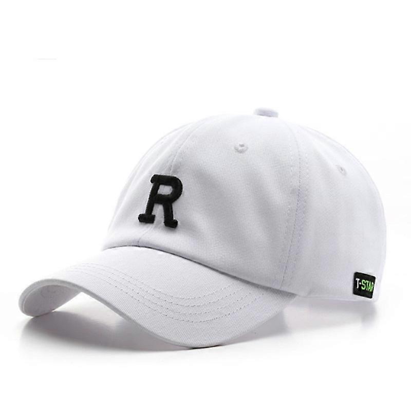 MIMIGO Letter R Brushed Script Embroidered Flat Bill Snapback Baseball Cap