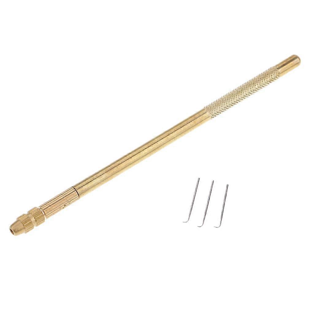 2x Copper Crochet Hook Needles Kit for Beads   Lace Wig Making Set