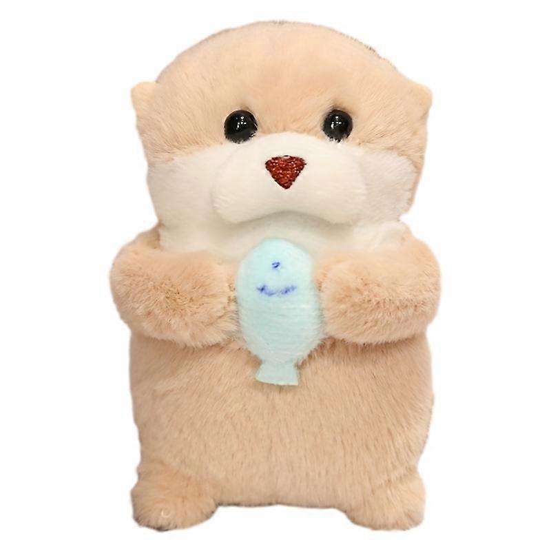 Peluche jouet mignon tenant poisson loutre poupée pendentif enfants poupée cadeau
