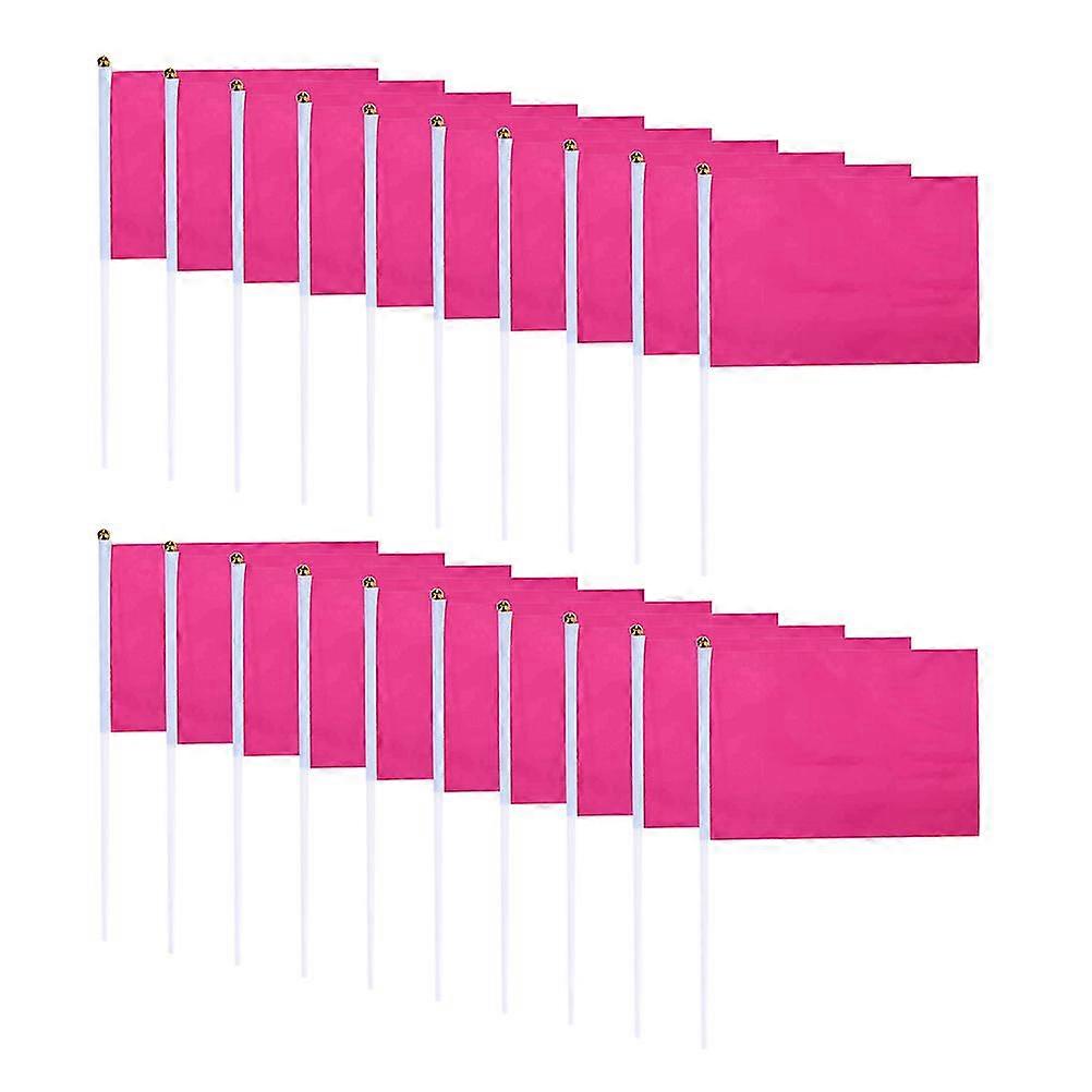 100pcs Handheld Square Flags Solid Color Mini Flag Party Supplies Party Celebration Flags (red)
