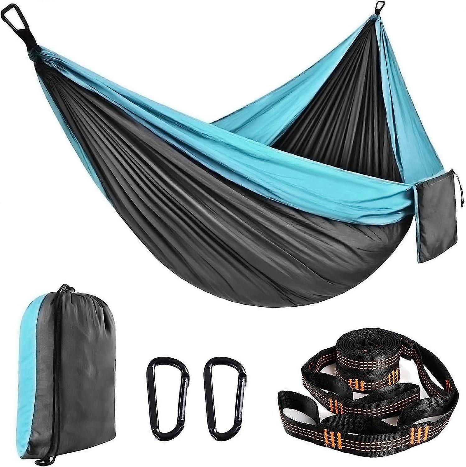 Tonsooze Portable Camping Hammock Ultralight Nylon Parachute Hammock with Two Tree Straps, 200 kg Load Capacity (270 x 140 cm) for Outdoor Garden Trav