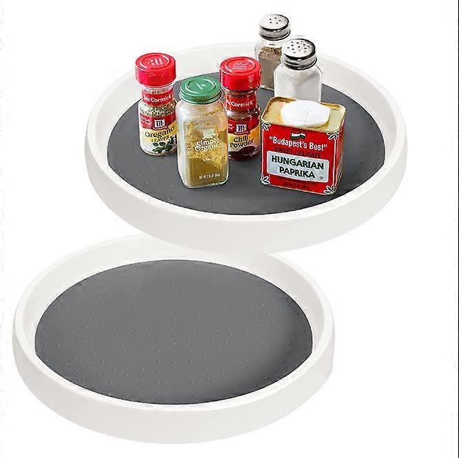 Turntable 2 pieces rotatable spice rack organizer turntable kitchen cabinet organizer rotating spice rack for spices spice bottles oil ingredients jar