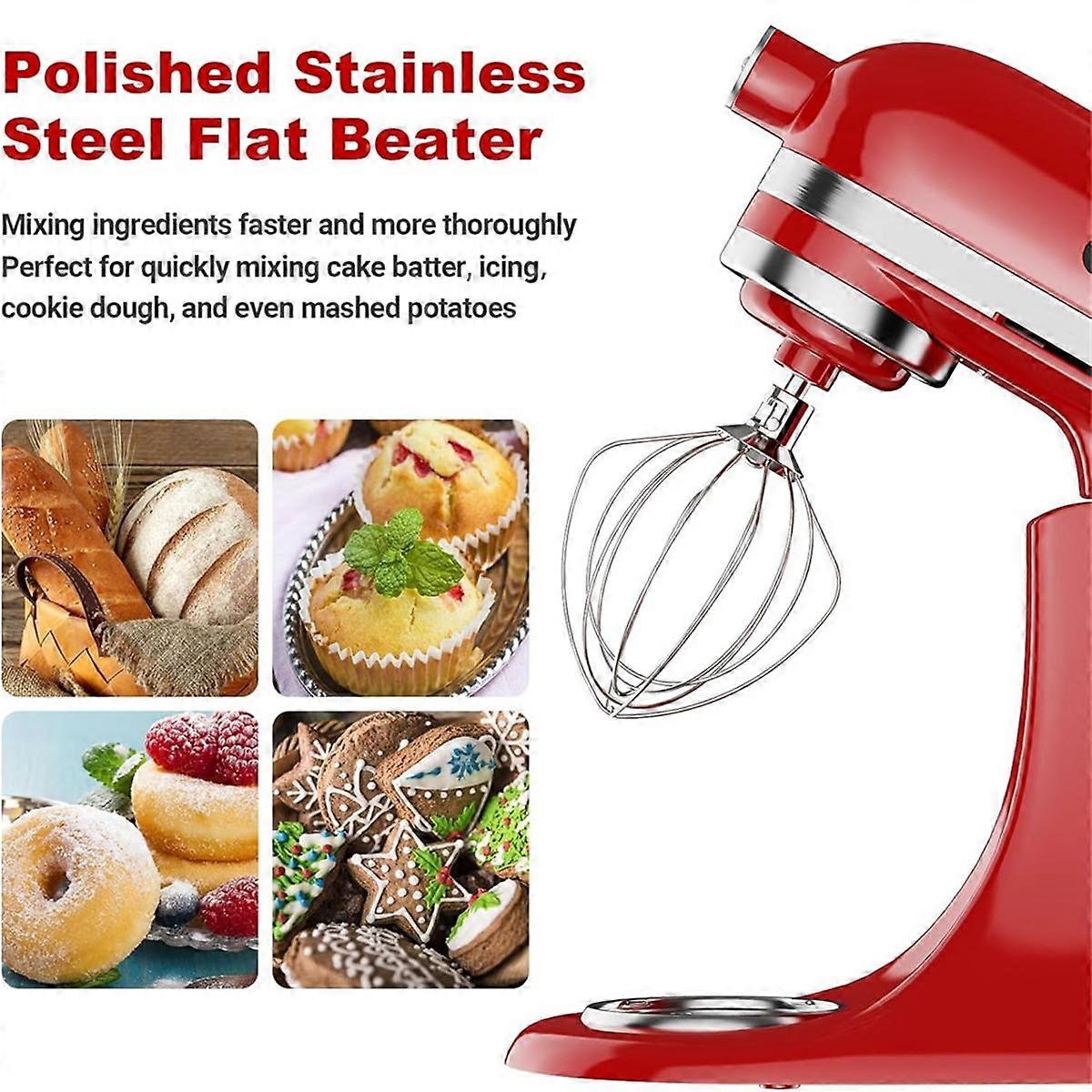 Pouring Shield for 4.5-5QT Mixer Bowl and 6 Wire Whisk for Stand Mixer Attachments