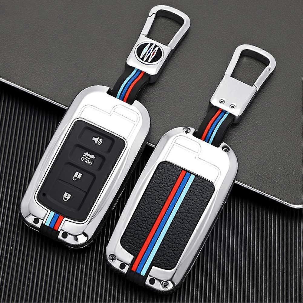 Zinc Alloy Car Key Cover Cases for Toyota Avalon Camry Corolla RAV4 Highlander 360 Water Proof Protect with Tri-color Fluorescence (3 Buttons B, Matt