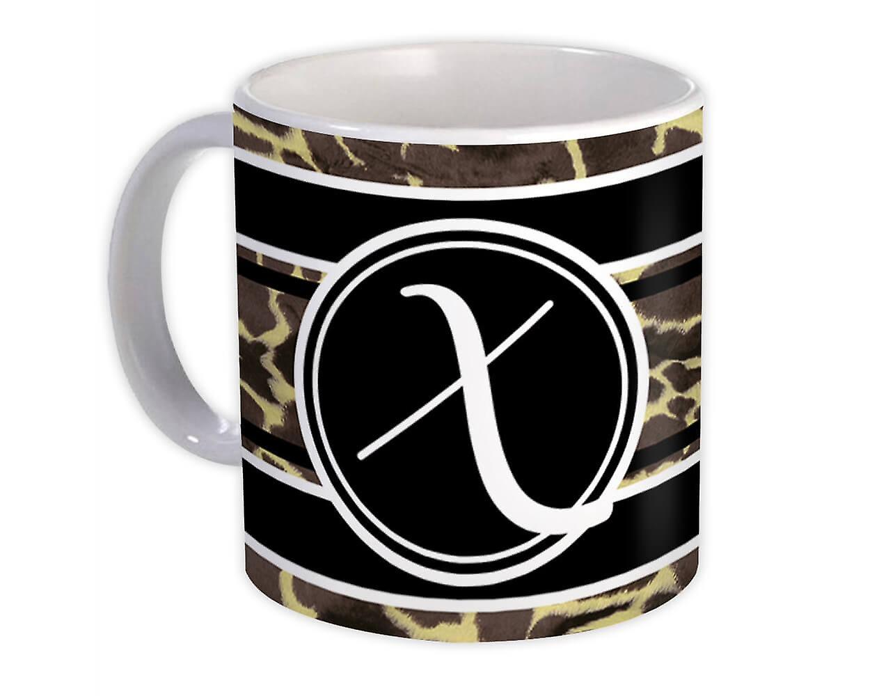 Gift Mug: Monogram Letter X Giraffe