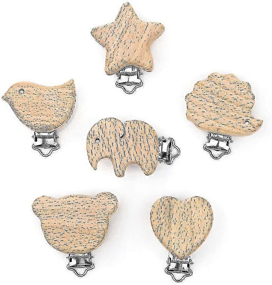 Attached Pacifier Chain Stroller Teether Set.wood Bead Rattle Rings Kit Fr Baby