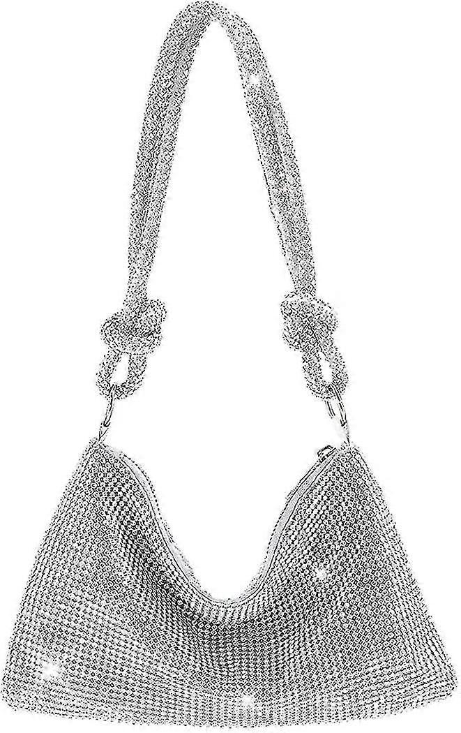 محافظ حجر الراين للنساء حقيبة المساء لامعة حقيبة هوبو فضية حقيبة يد عطلة حزب نادي الزفاف مخلب