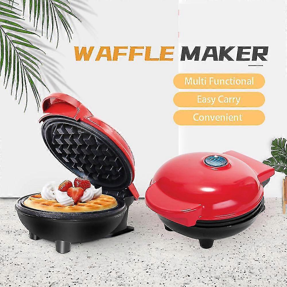 Mini Home Portable Red Waffle Maker Cake Maker Waffle Irons Eu/us/uk/au Charger