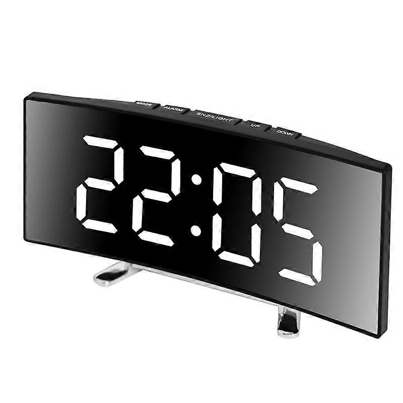 LED Digitale Wekker Netspanning USB/Batterij Temperatuur Groot Spiegeldisplay