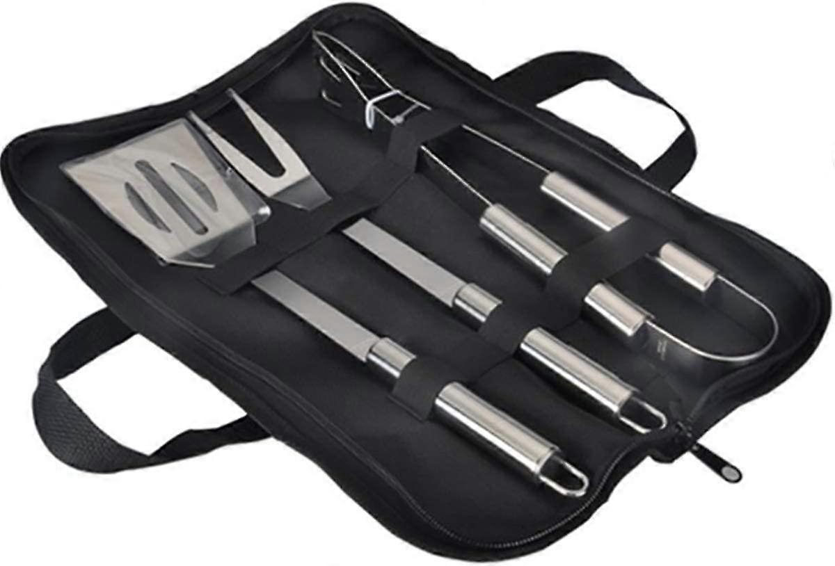 BBQ Grill Tool Set, Stainless Steel Barbecue Grilling Utensils Kit with Carry Bag, Spatula, Tongs and Fork BBQ Tool Accessories for BBQ Cooking Outdoo