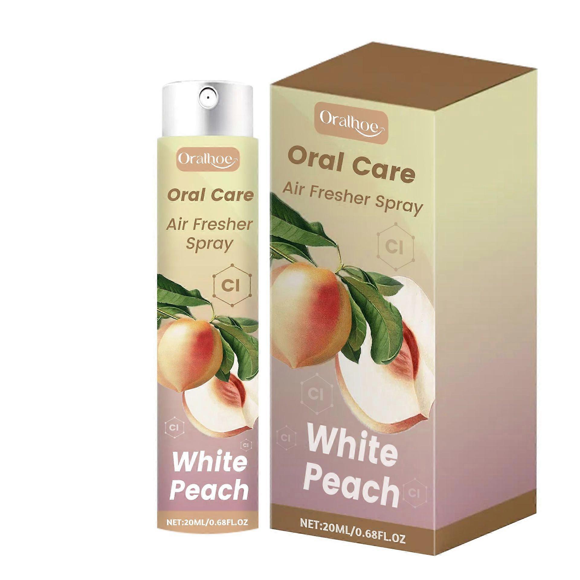Mouth Freshener Spray, 20ml Portable Oral Spray Breath Freshener Peach/Mint Flavor,Oral Rinse Breath Freshening Spray