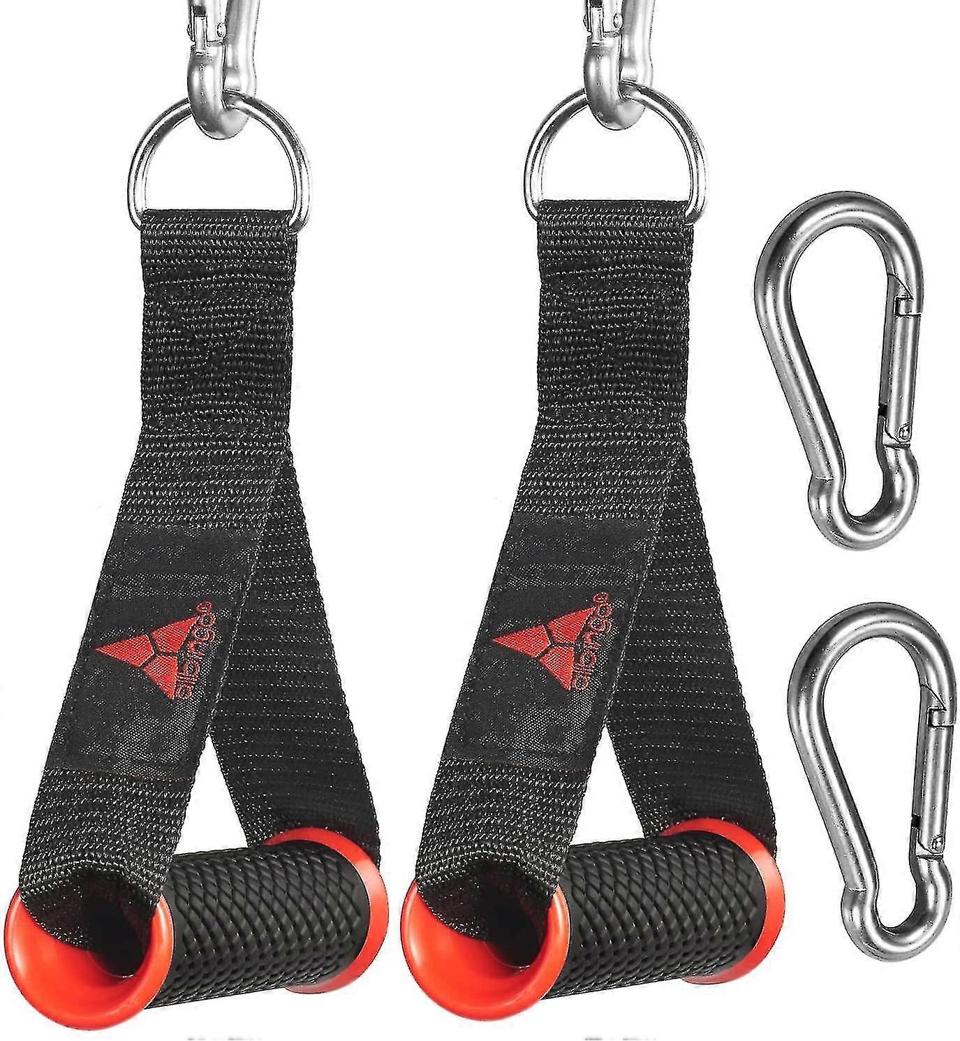 Cable Handles Compatible And Cable Machine, Heavy Duty Exercise Hand Grips Attachment With 2 Carabiners For Resistance Bands Home Gym