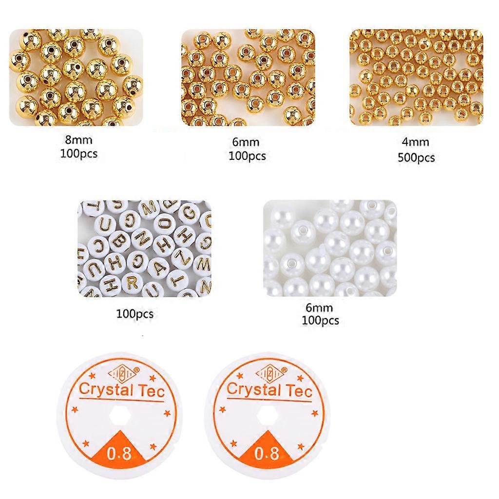 Jewellery Making Beads Handmade Beads Set with Elastic String 2100/1000/900X