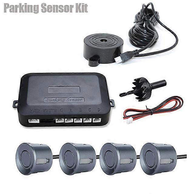 12V 22mm Parking Sensor Kit Universal Buzzer Reverse Backup Radar Sound Alert Indicator 4 Probe System Parking Sensor Kit