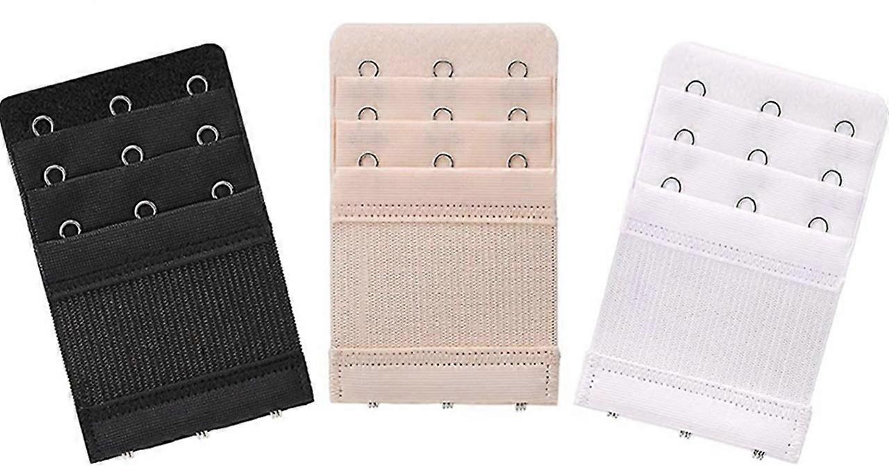 Bra Strap Extenders, Women Elastic Extensions Bra Extender Set 3 Rows x3 Hook Skin,White,Black