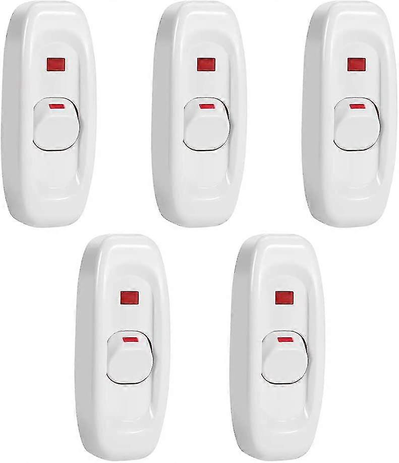 5 In-line Light Switches/lights/switches, White