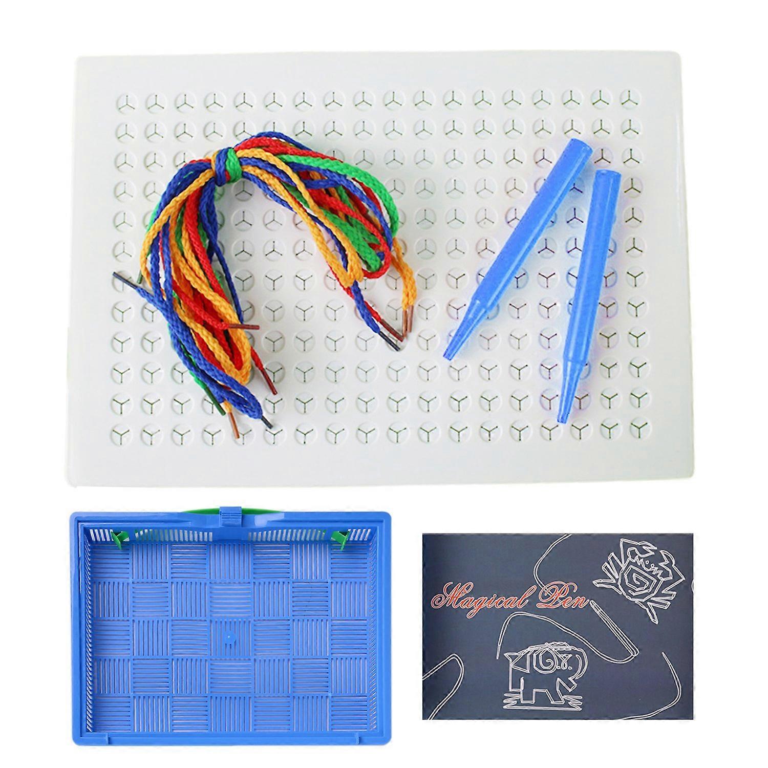 1 Set Kids Educational Threading Board Fine Motor Skills Focus Training Pattern Weave Activity Toy