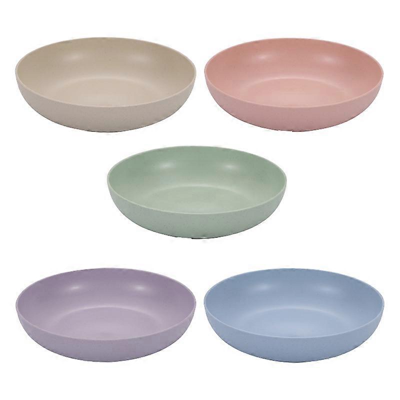 5 Pieces of Wheat Straw Plate, Environmentally Friendly and Healthy / Non-Toxic, Multi-Functional Plate, Not Easy To Break