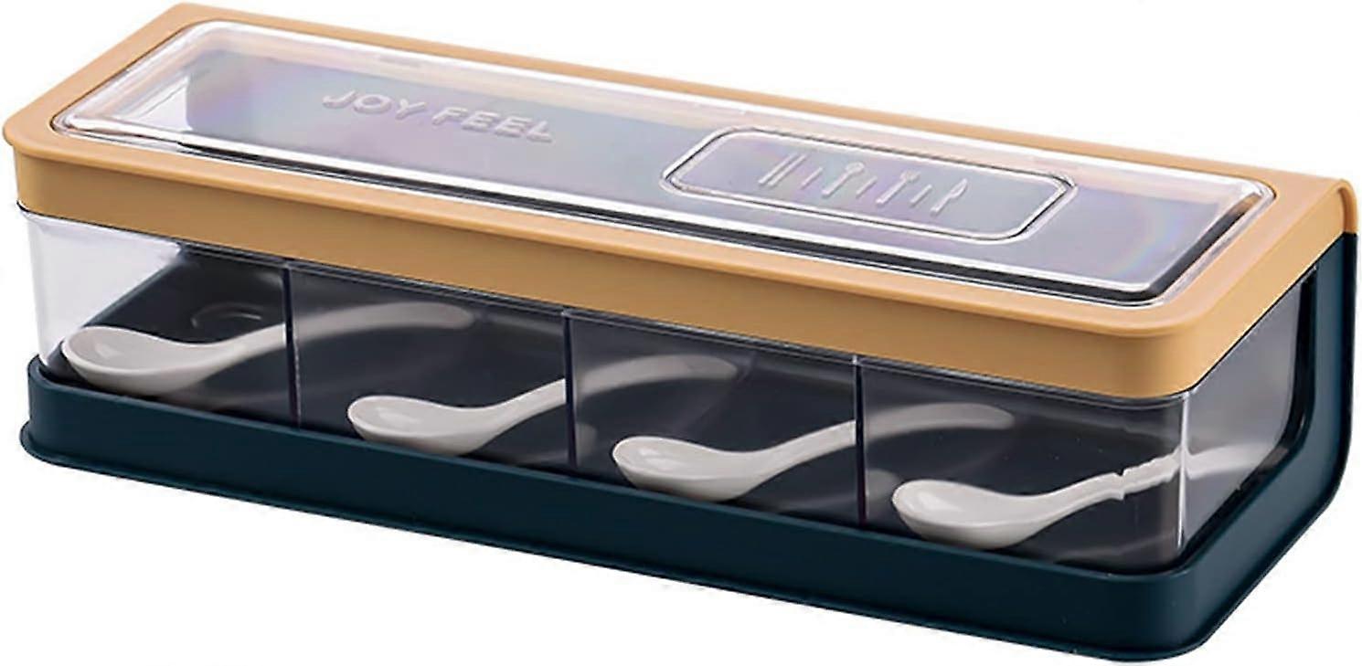 Spice Holder 4 Lattice Spice Bottle Set Kitchenware Spice Container Spice Box Set Spice Rack And Spice Rack For Kitchen And Dining Table-27.5*10.5*7.8