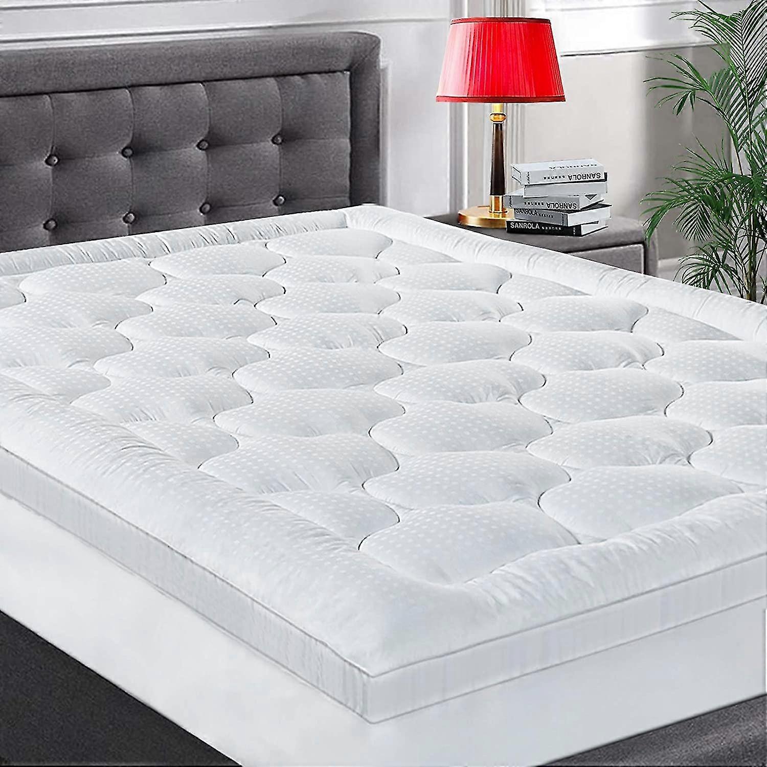 Twin Xl Mattress Topper Extra Thick Cooling Mattress Pad 400tc Cotton Top Plush Down Alternative Fill Pillow Top Mattress