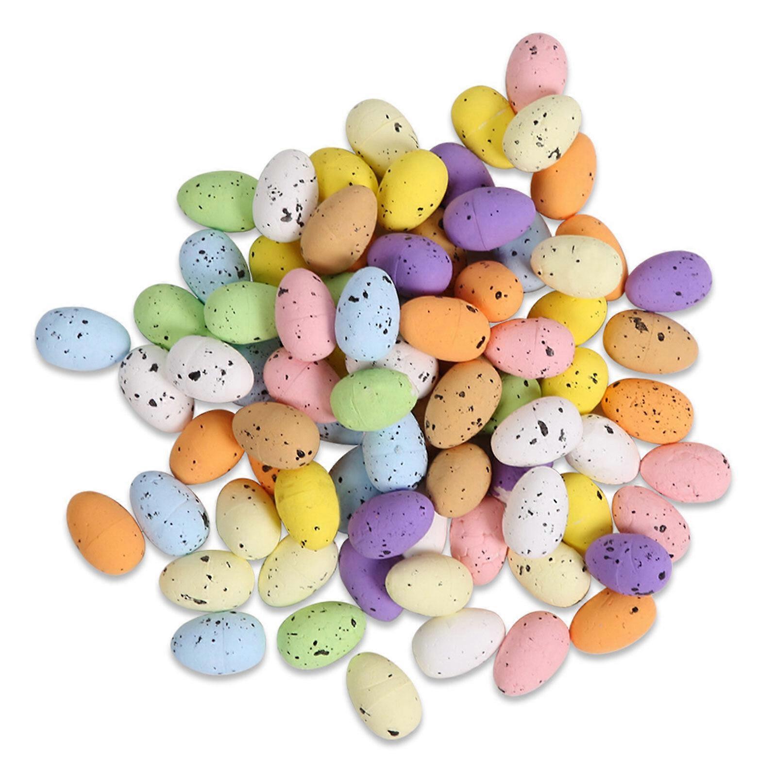 100 Pcs Foam Easter Eggs Happy Easter Party For Home Decorations Colorful