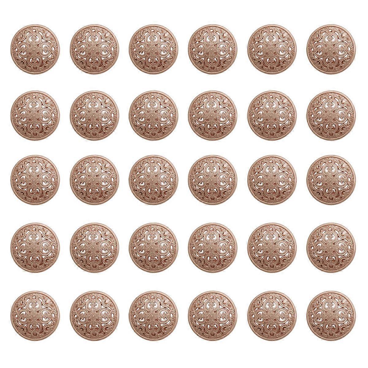 30pcs 20mm Stylish Metal Buckle Hollow-out Button Handcraft Tools Down Button DIY Sewing Buttons for Decor Use (Golden)