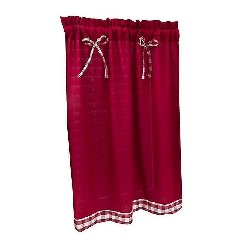 Solid Color Bows Kitchen Short Curtain Window Valance Drape Home Balcony Decor