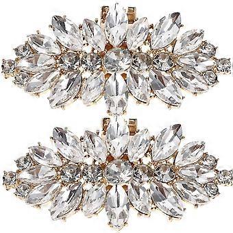 2pcs Clips de chaussures Décorations en cristal Boucles de chaussures Femmes Charmes de chaussures Décorations