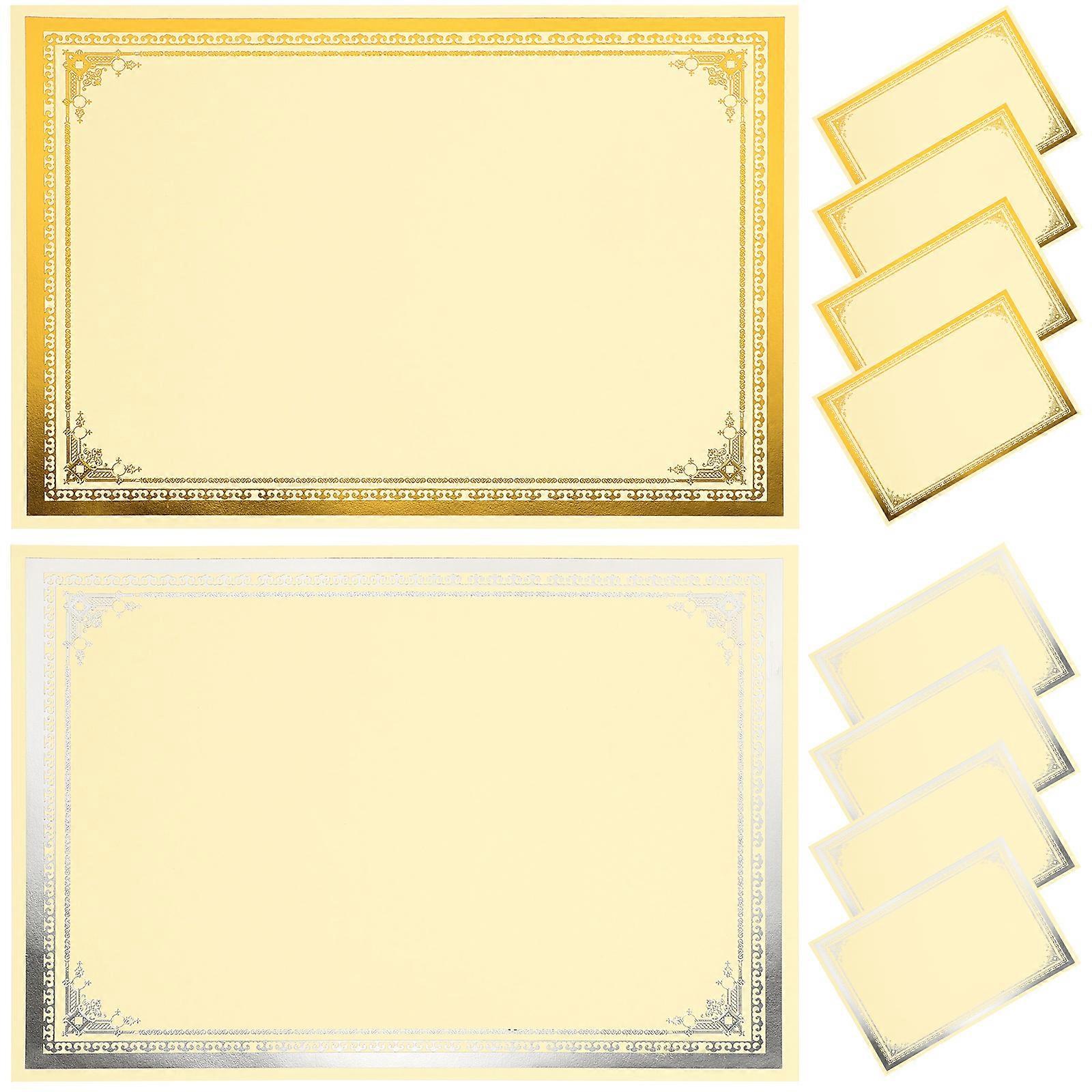 8 Sheets of Honor Certificate Papers Blank Certificate Papers Diploma Blank Sheets for School Office