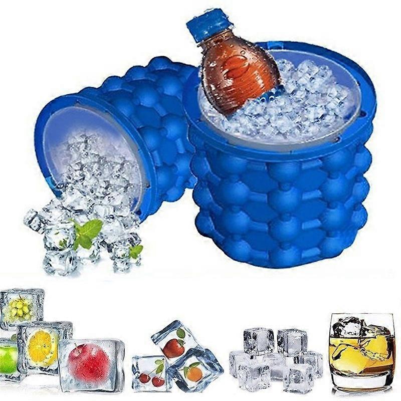 Ice Maker Beverage Silicone Ice Bucket with Lid Double Wall Insulated Ice Bucket