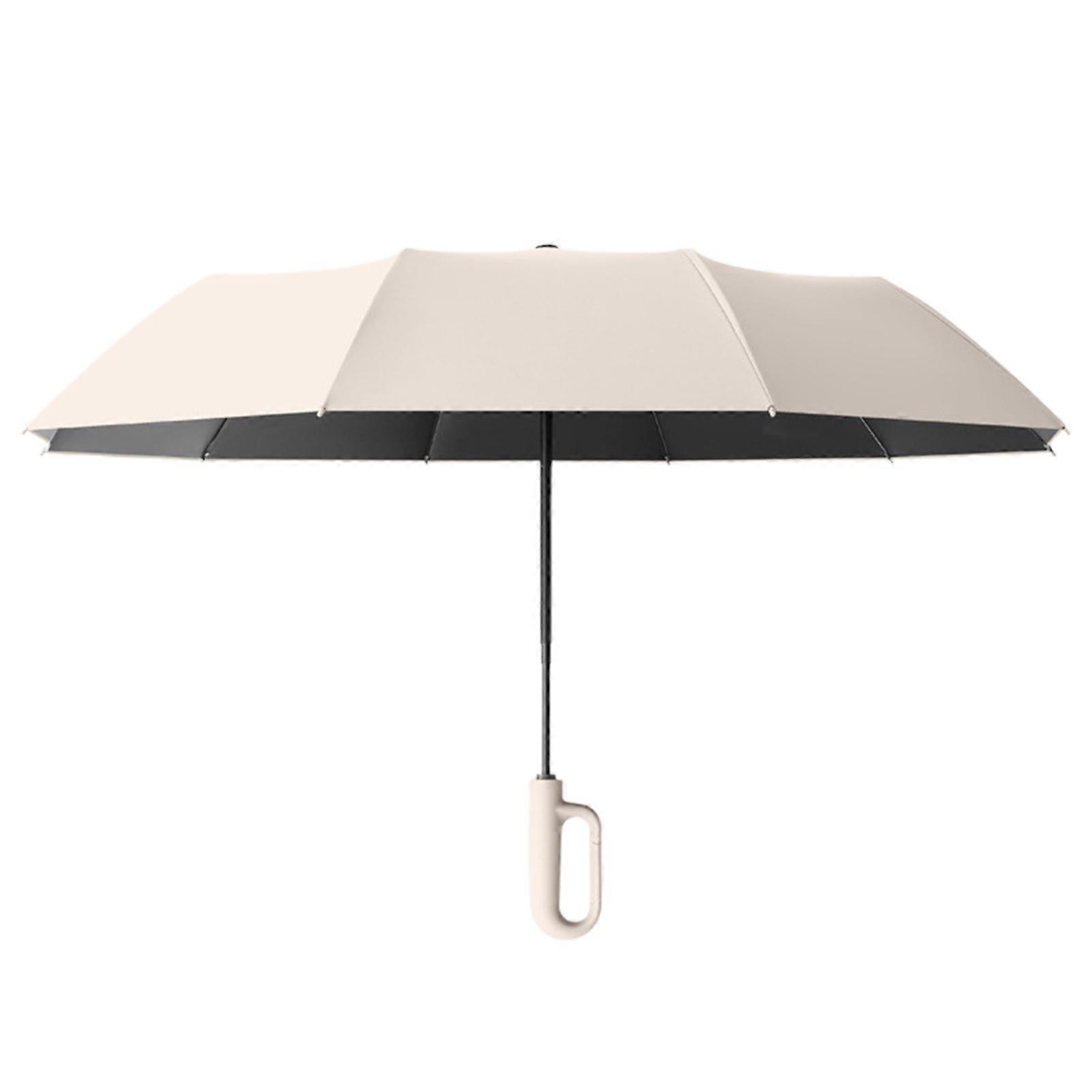 Automatic Open Close Umbrella UV Protection Sun Umbrella Windproof Steel Ribs Foldable Rain Umbrella with Portable Ring Buckle Handle for Sunny or Rai