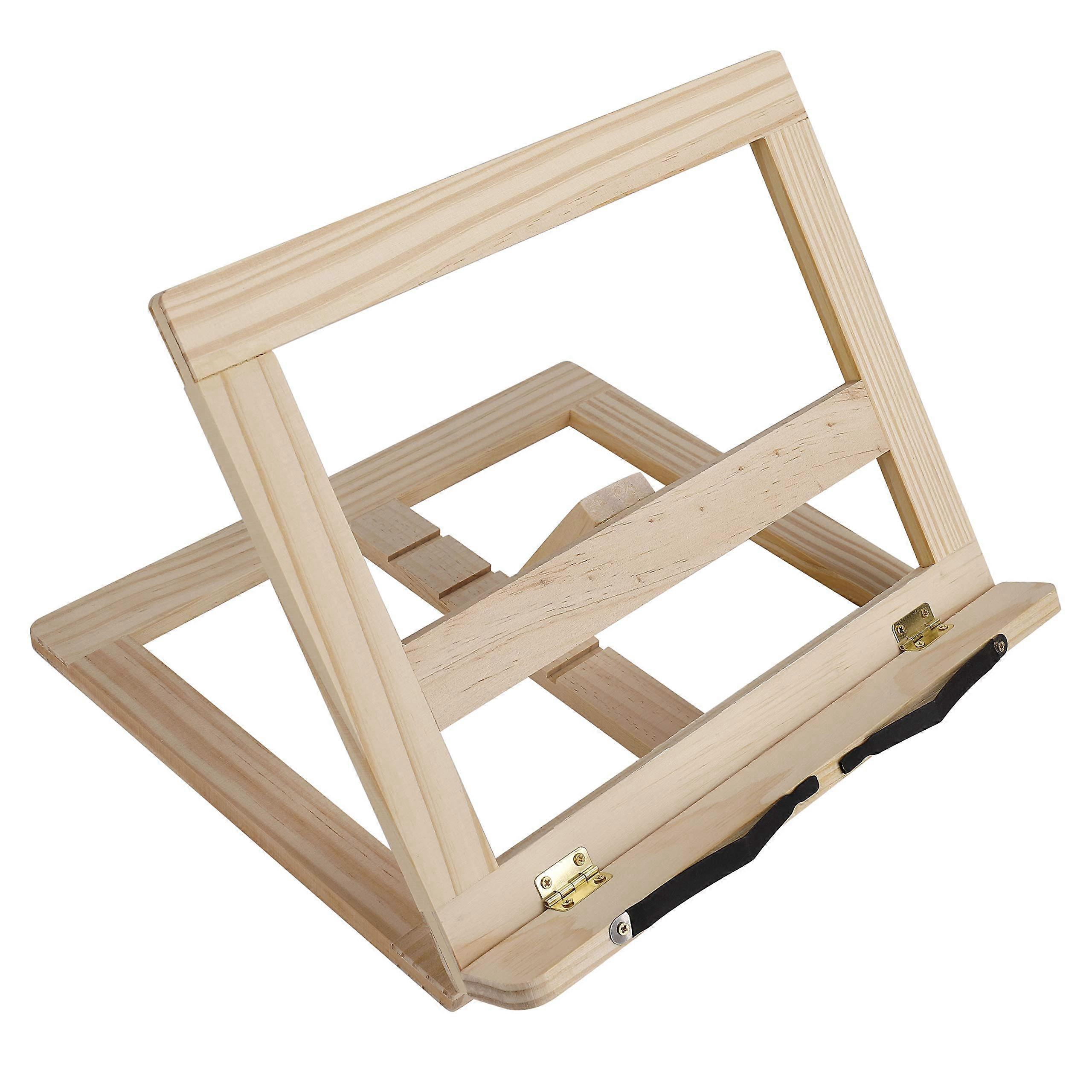 Kitchen Recipe Book Reading Stand, Book Holder with 2 Metal Page Holders, Foldable and Adjustable