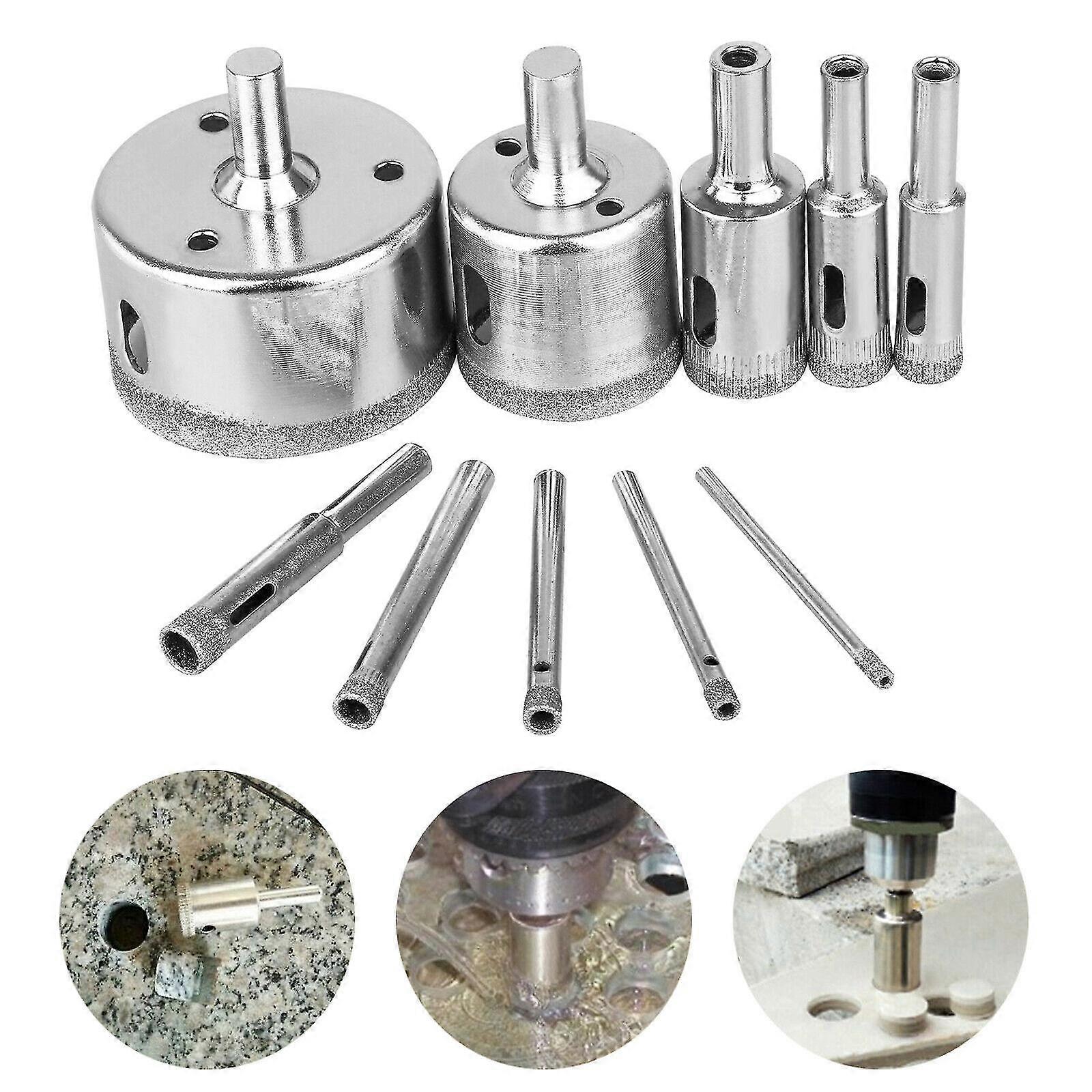 10pcs Diamond Drill Bits Glass Tile Hole Saw Bits Set, Hollow Core Drill Bits
