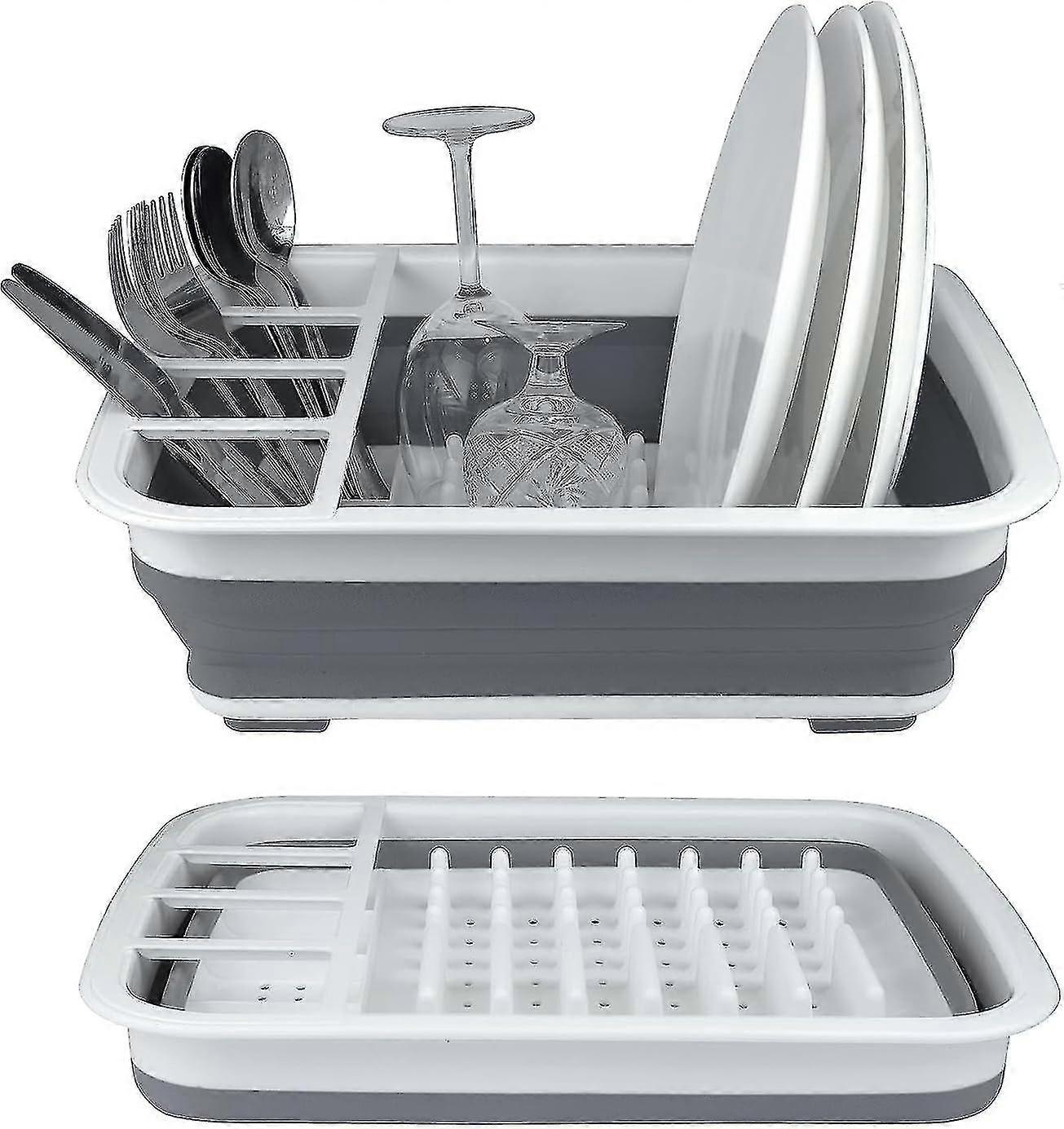 Plastic Collapsible Dish Drying Rack, Foldable Dinnerware Drainer Organizer For Storage,kitchen