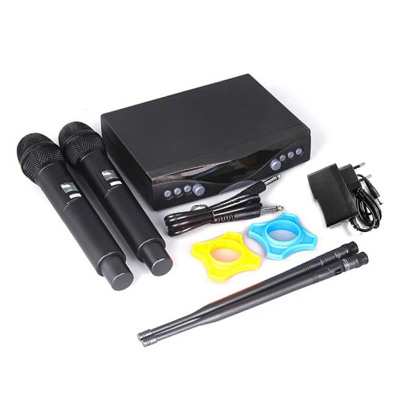 Karaoke Wireless Microphone System UHF Automatic Handheld Frequency Adjustable