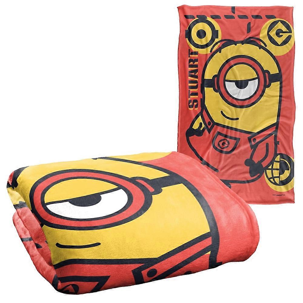 Minions Stuart Red Logo Silky Touch Super Soft Throw Deka MWWLF106