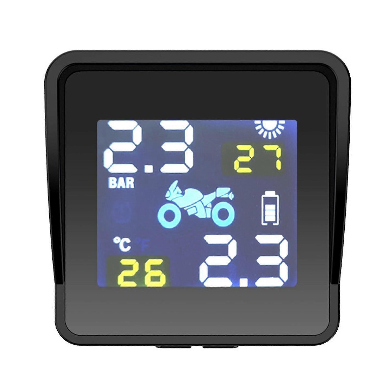 Motorcycle Tire Monitor Usb Rechargeable Lcd Screen With Solar Panel