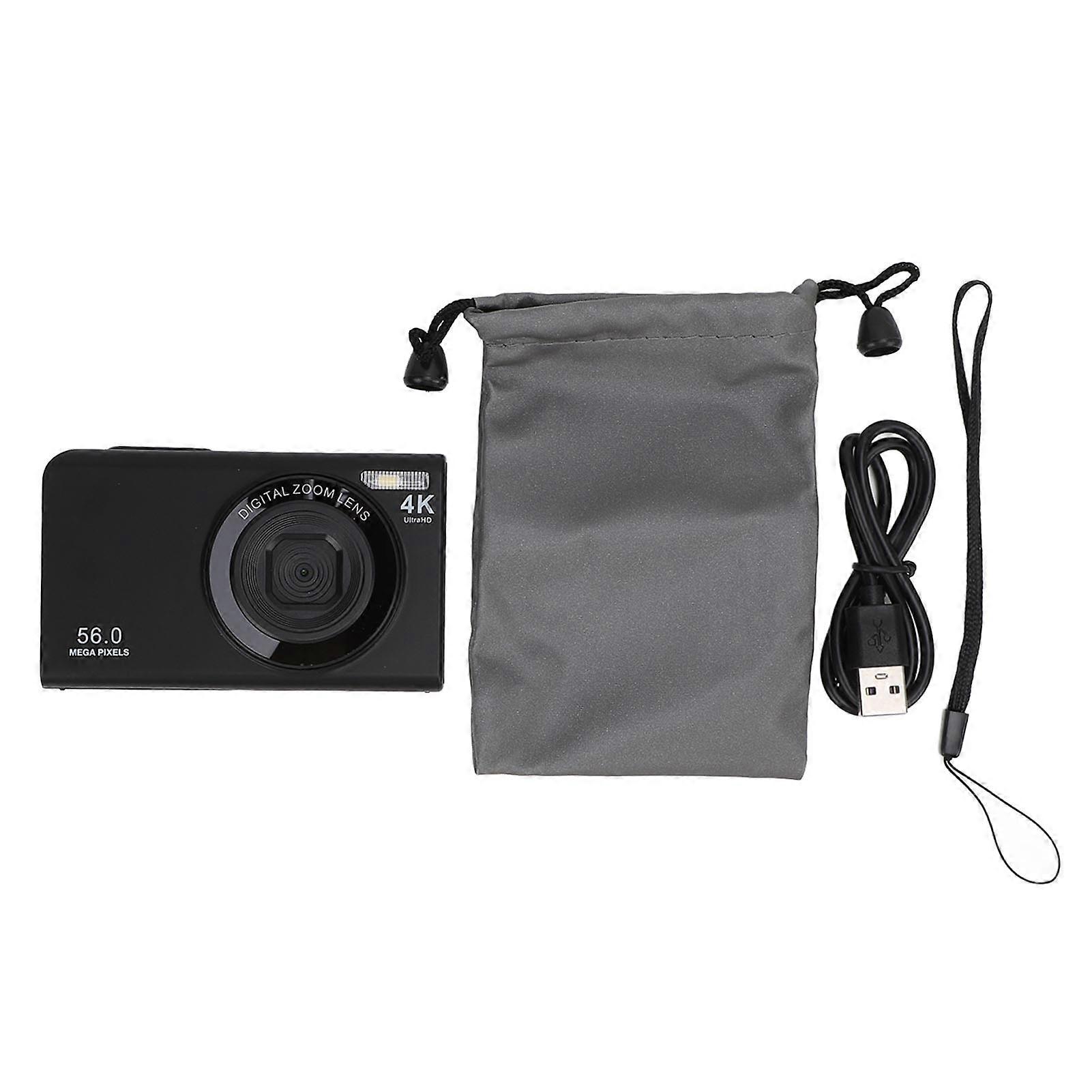 4K Digital Vlogging Camera - 56MP, Autofocus, Compact, Rechargeable, USB Transfer