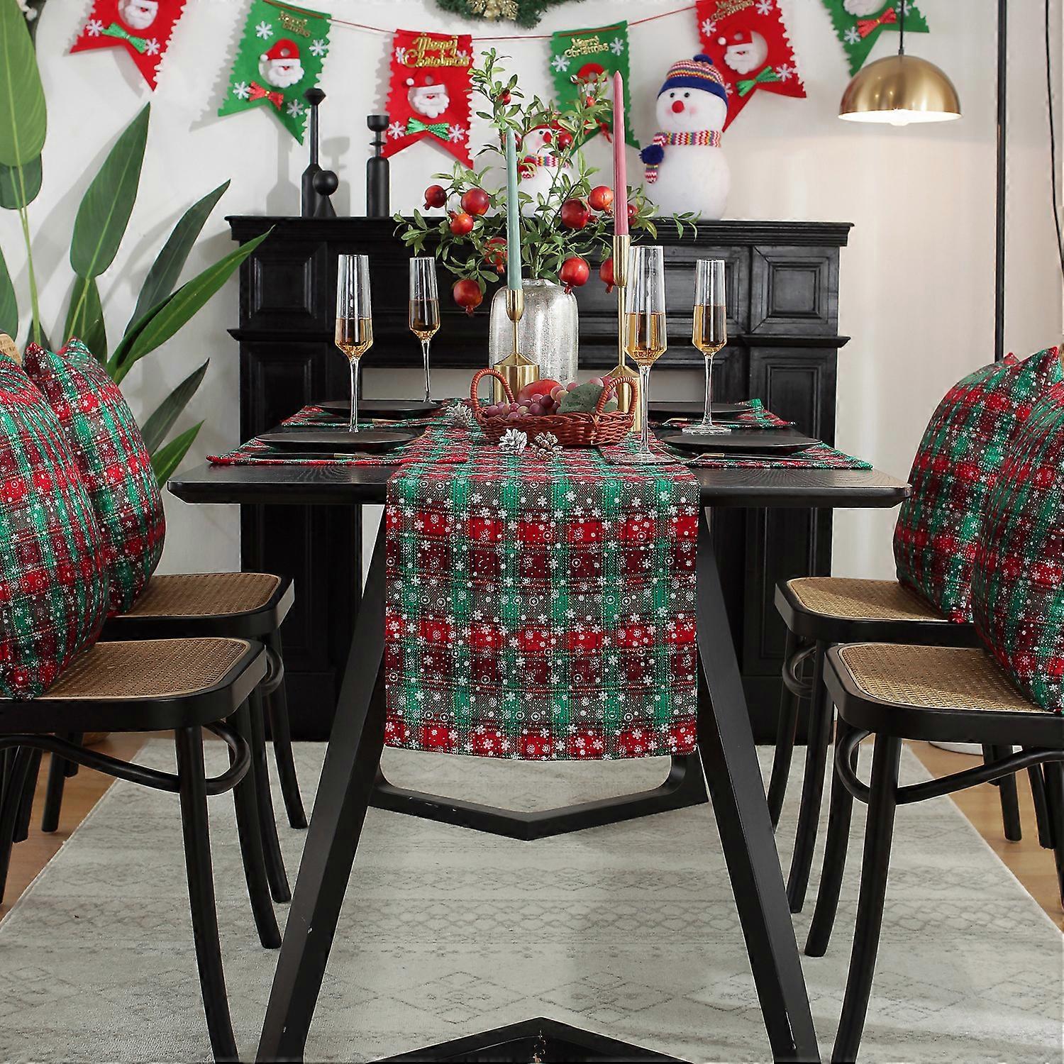 Dww-(Vert, 33X200cm) chemin de table de nol vacances, nappe, chemin de table meuble TV couverture de table basse