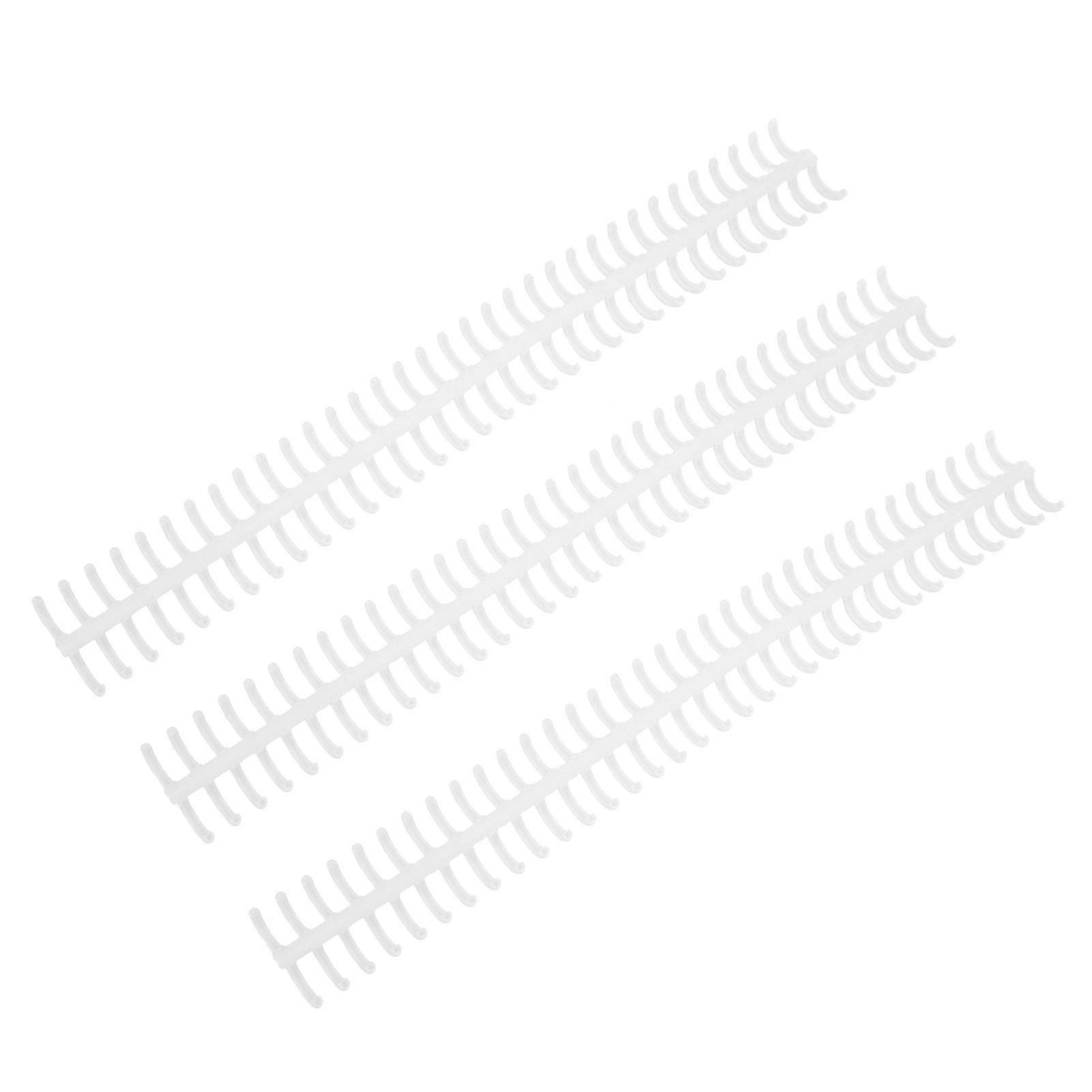 12mm Diameter White Plastic Split Loose Leaf Rings - 10PCS