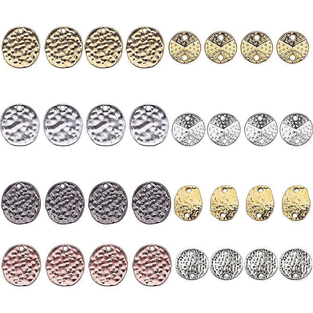 1 Box 32pcs Disc Two Tone Earrings Charms Pendants with Hole Oval Alloy Links Findings for DIY Jewellery Earring Making Supplies Lead Free & Nickel Fr