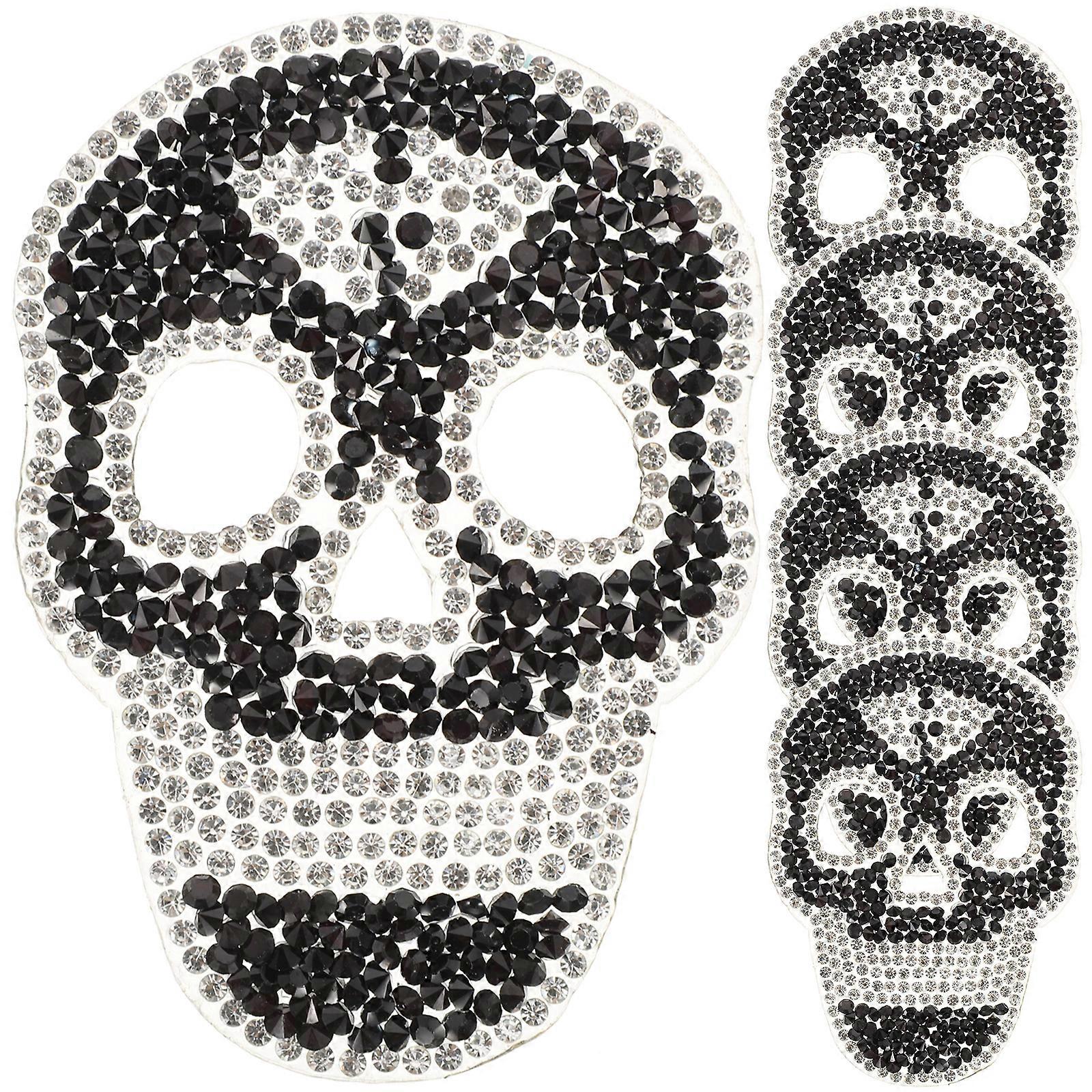 5Pcs Multi-Function Embroidered Patches Skull Patches Decor Back Sewing Patches Repairing Back Patches