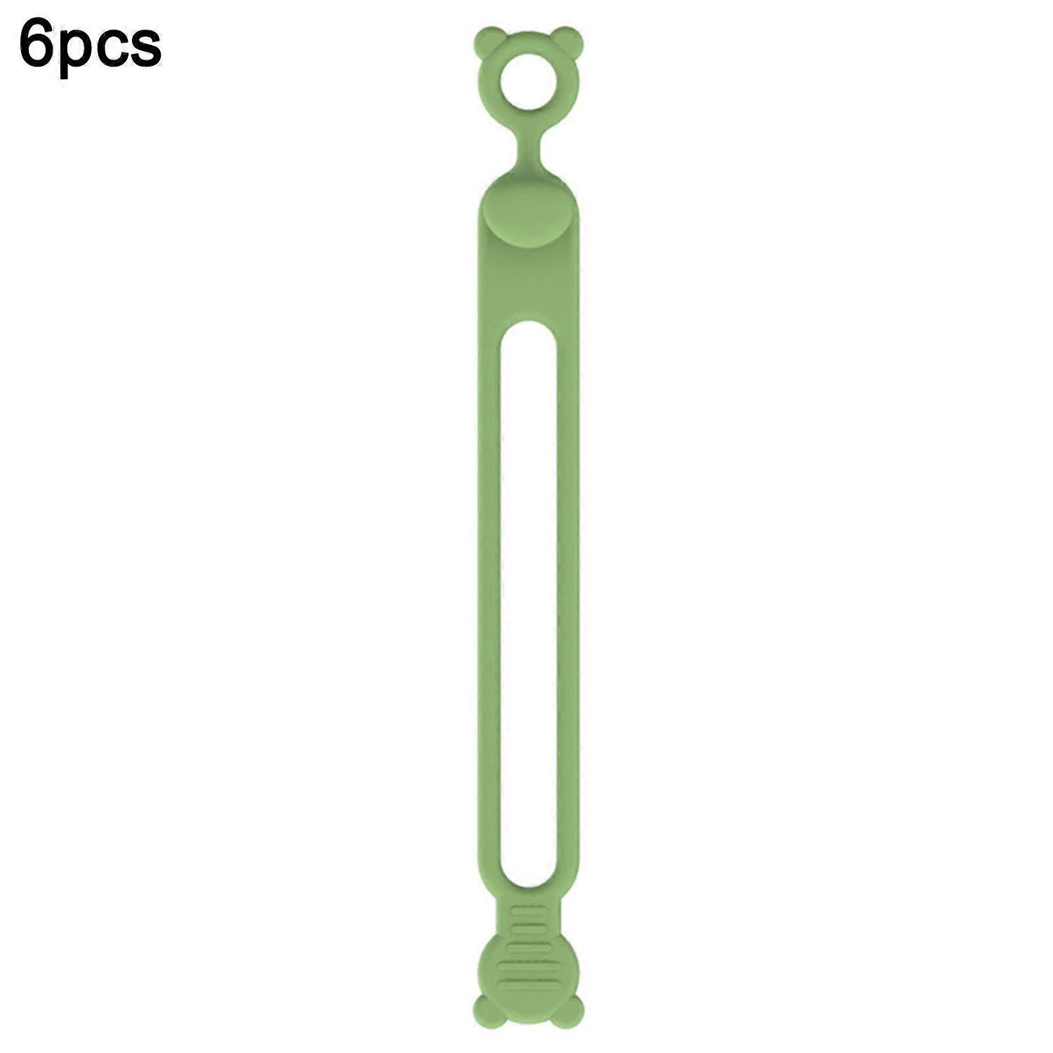 6Pcs Cable Ties Elastic Compact Size Charging Cable Organizer Reusable Cable Straps Clips Cable