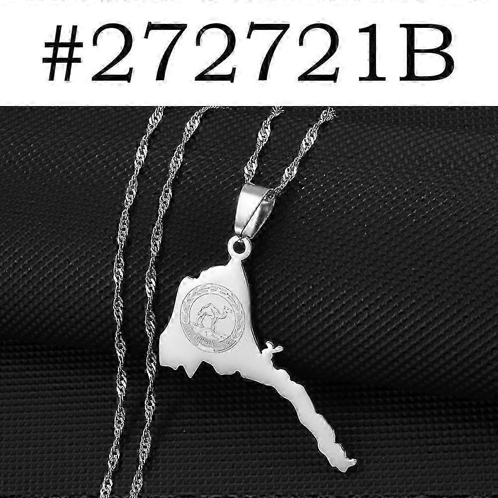 Eritrea Map Vlajka Přívěsek Náhrdelníky Pro Ženy Dívka Muži Stříbrná Barva/pozlacené šperky Africká Mapa O