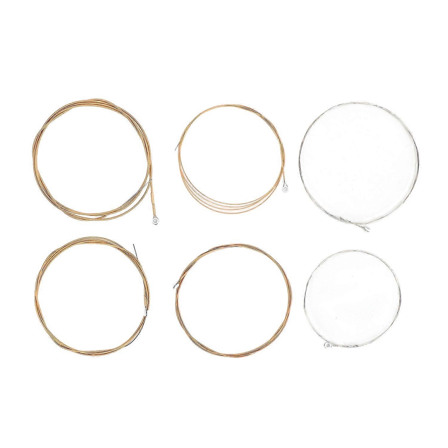 6PCS Acoustic Guitar Strings Rust Resistant Coating Folk Guitar Strings Replacement 