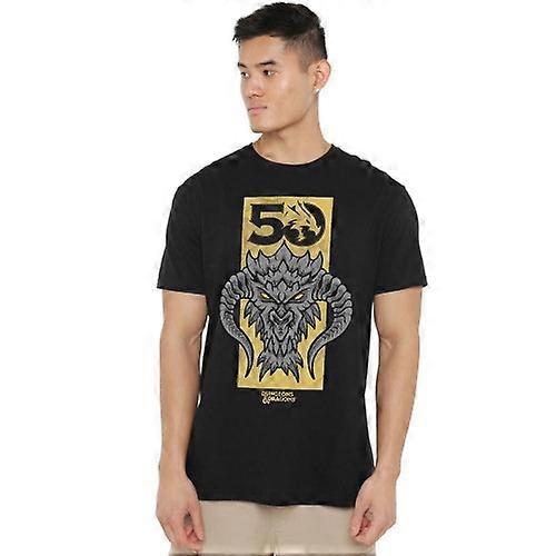 Dungeons & Dragons Mens Stacked Logo 50th T-Shirt