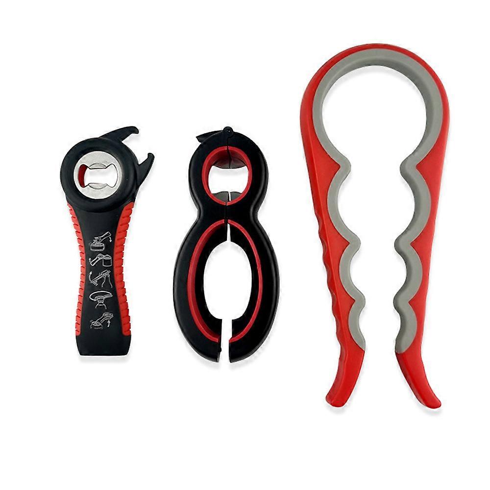 Bottle Can Jar Grip Opener, Multi Function Kitchen Tools Set, for Children, Elderly, Weak Hand