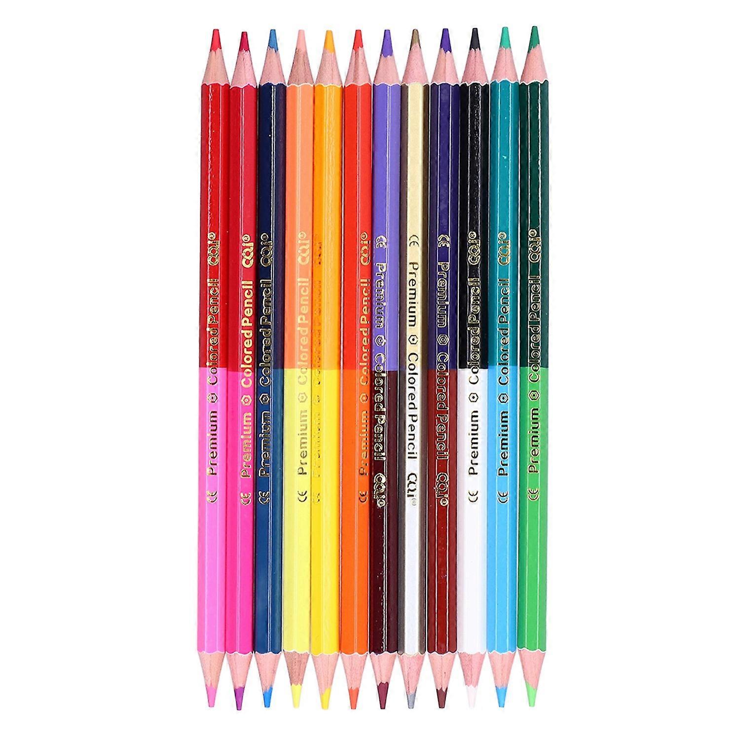 Colored Pencils Hexagonal Double Headed 24 Color Drawing Sketching Colored Pencils Children Gifts