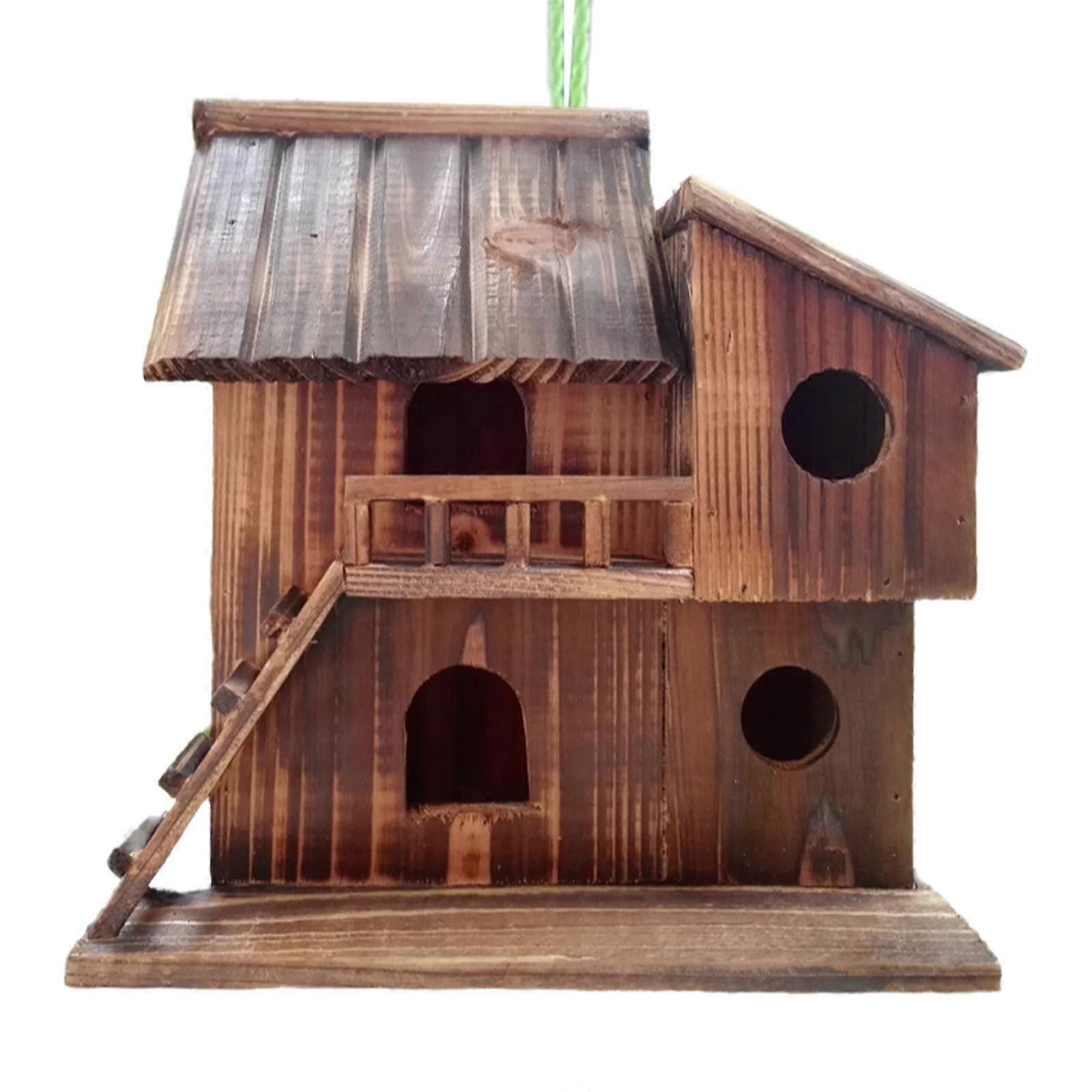 بيت الطيور للخارج خشبي معلق Birdhouse لفناء الحديقة الخارجية S