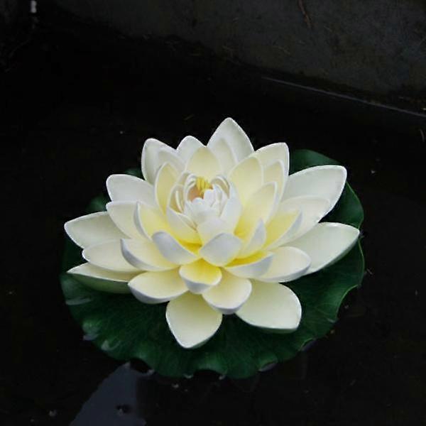 Floating Artificial Lotus Simulation Lotus Water Plants Fake Water Lily for Garden Pond Patio Decoration
